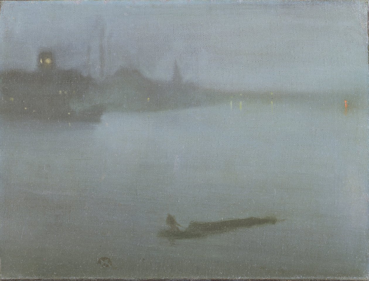 Temze – Noktürn kék és ezüst színben, 1872/8 körül (olaj, vászon) alkotó: James Abbott McNeill Whistler