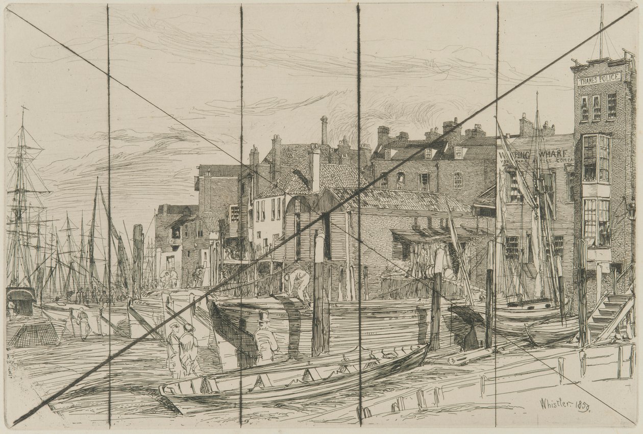 Temzei rendőrség, 1859. alkotó: James Abbott McNeill Whistler