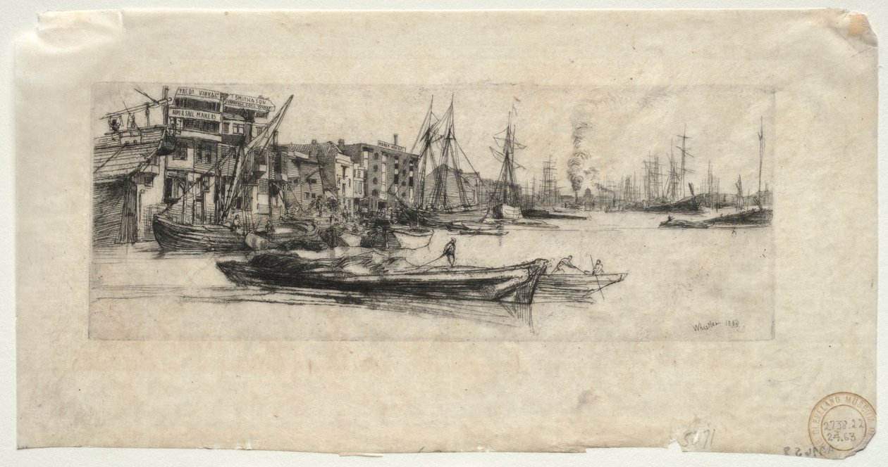 Temze raktár, 1859. alkotó: James Abbott McNeill Whistler
