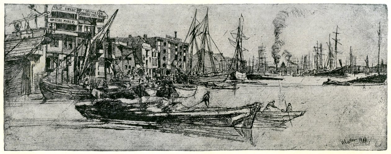 Temze raktár, 1904. századi XIX. alkotó: James Abbott McNeill Whistler