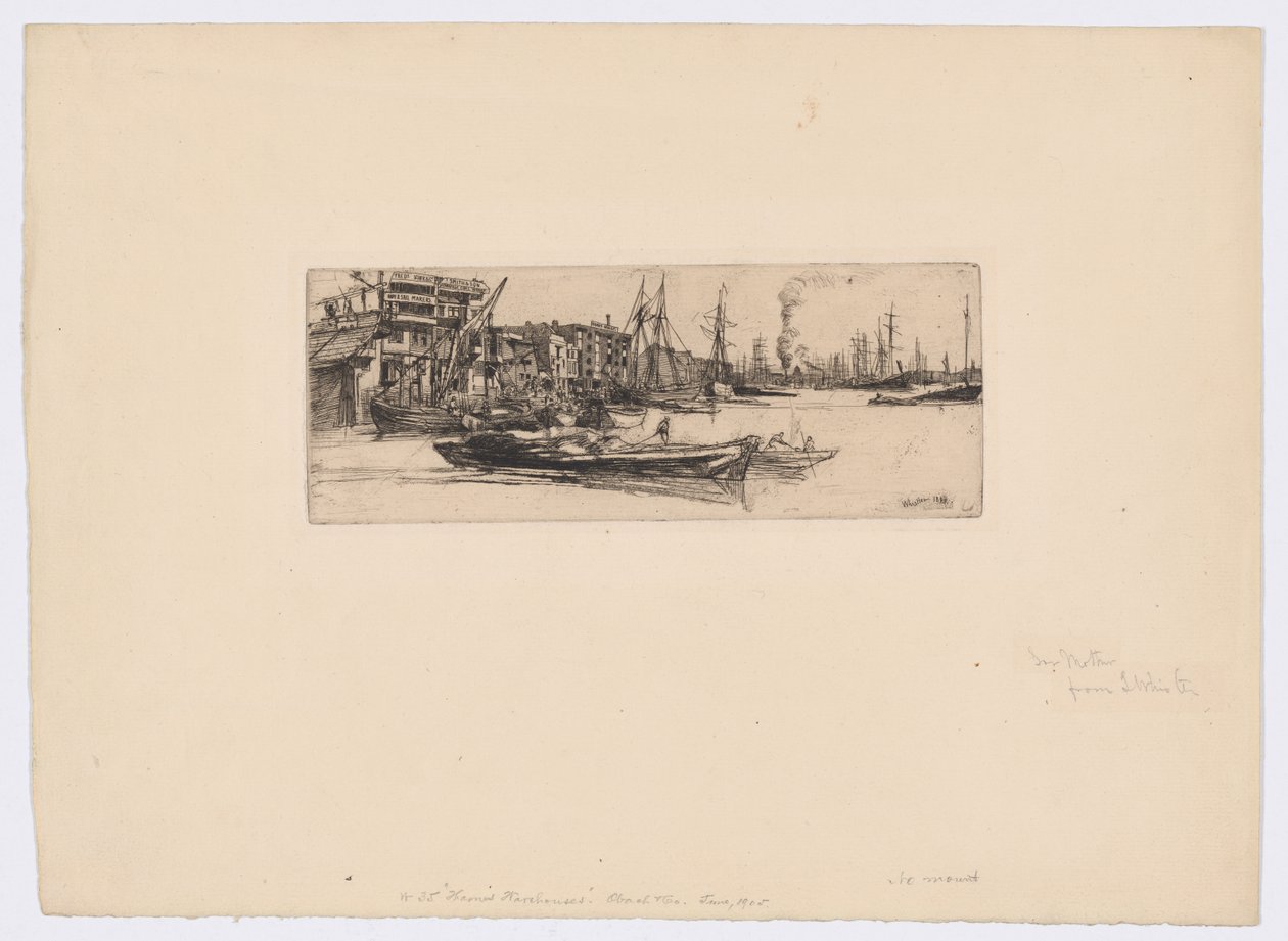 Temze raktárak alkotó: James Abbott McNeill Whistler