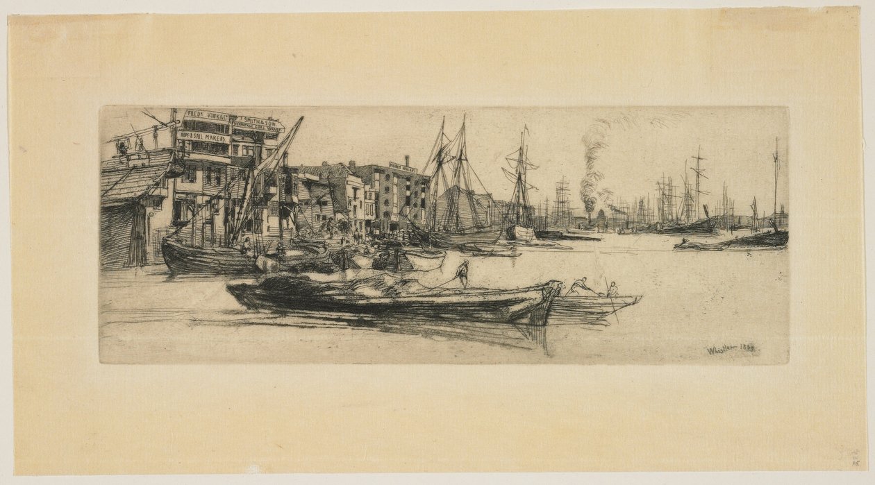 Thames raktárak alkotó: James Abbott McNeill Whistler