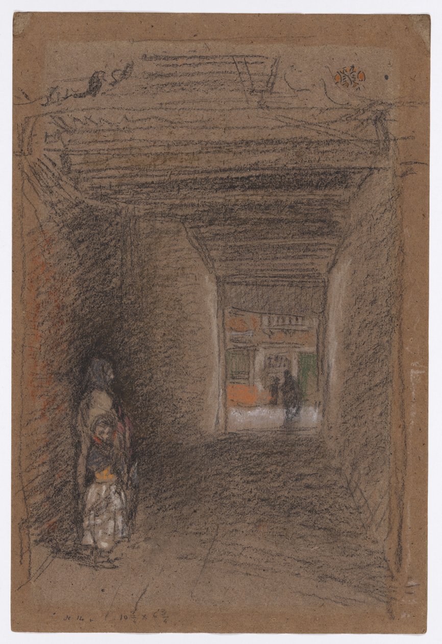 A koldusok--tél, 1879 vége vagy 1880 eleje (kréta és pasztell, barna papír) alkotó: James Abbott McNeill Whistler
