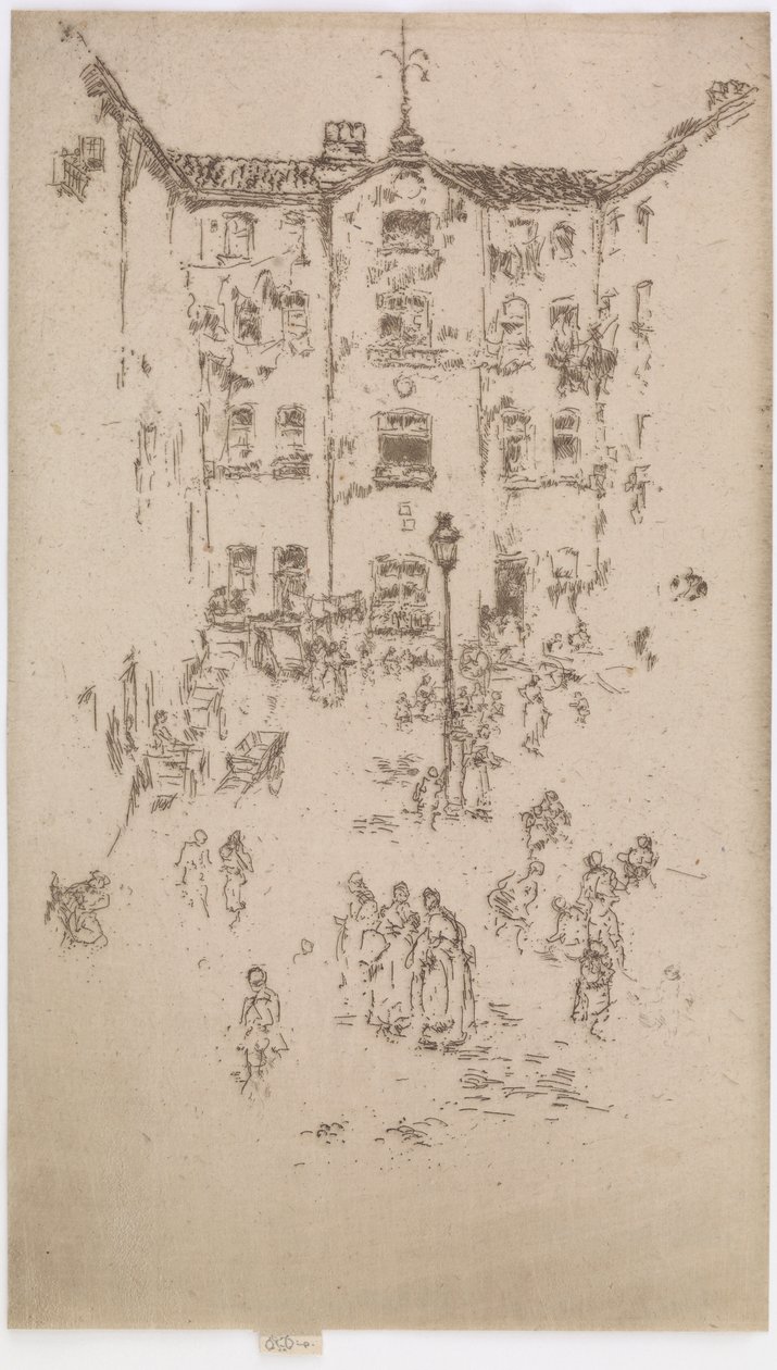Az udvar, Brüsszel, 1887. alkotó: James Abbott McNeill Whistler