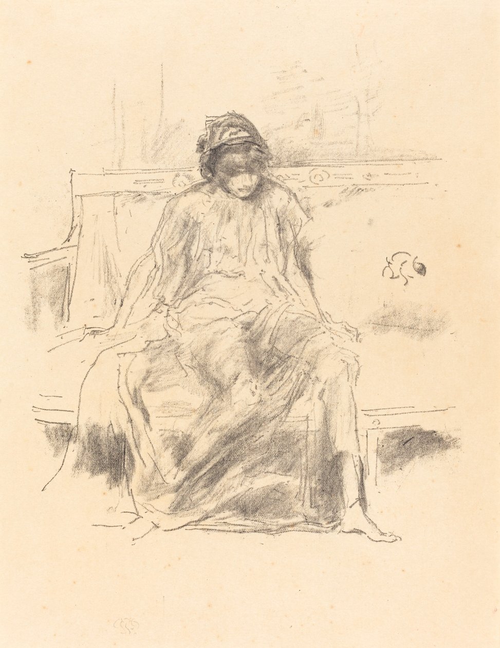 A terített alak, ülve, 1893. alkotó: James Abbott McNeill Whistler