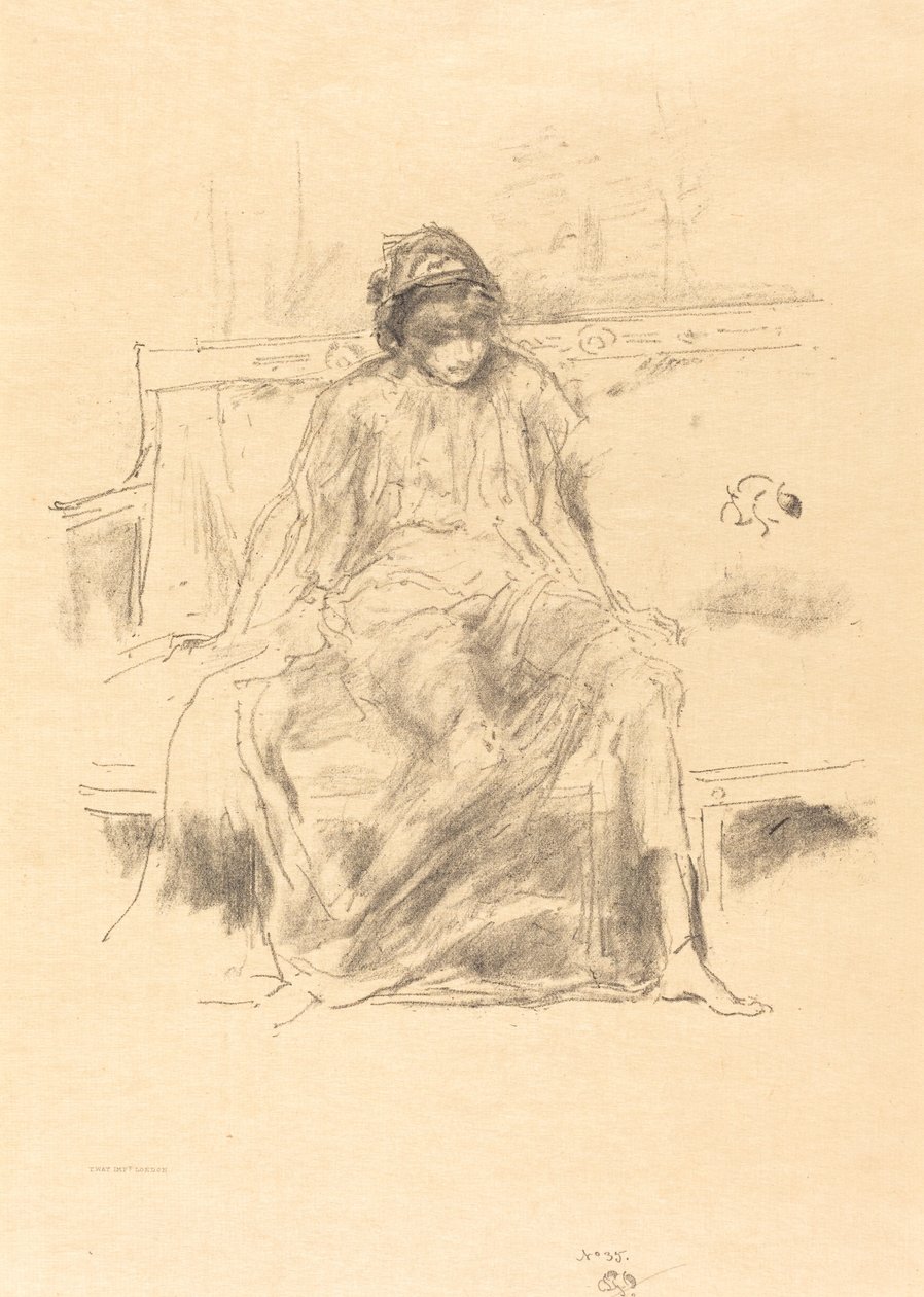 A terített alak, ülve, 1893. alkotó: James Abbott McNeill Whistler
