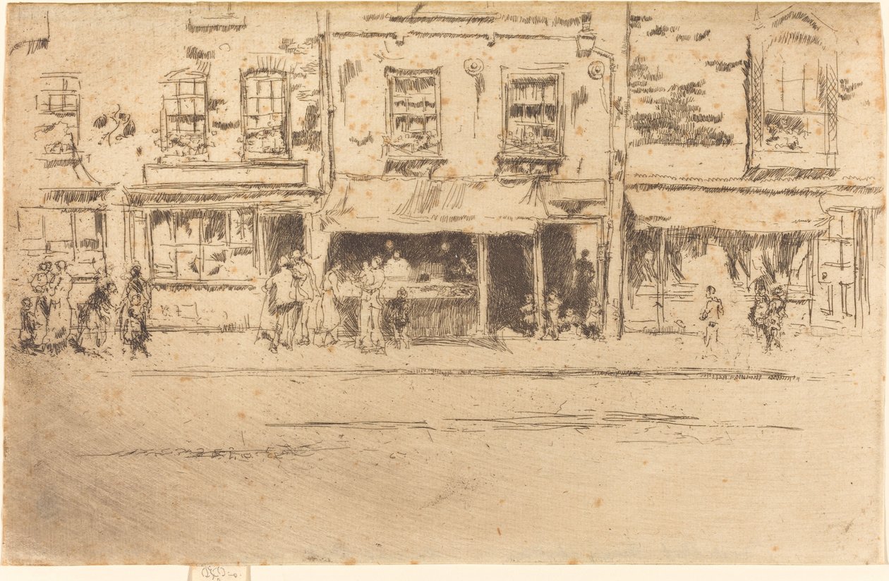 The Fish-Shop, Busy Chelsea, 1887. alkotó: James Abbott McNeill Whistler