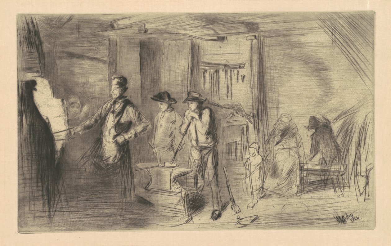 A kovácsműhely, 1861. alkotó: James Abbott McNeill Whistler