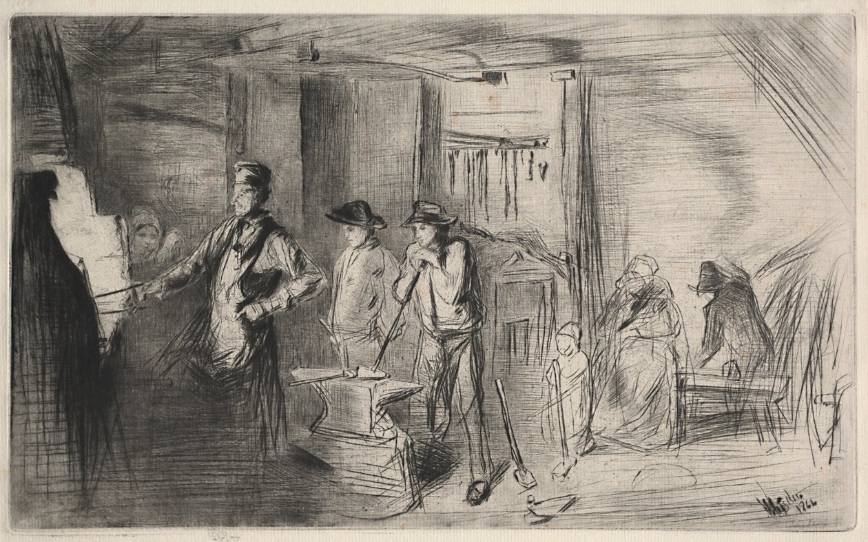 A kovácsműhely, 1862. alkotó: James Abbott McNeill Whistler