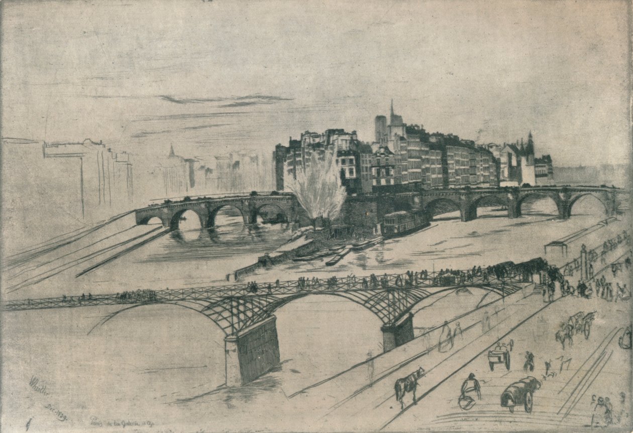 Az Isle De La Cite, Párizs, 1859, 1904 alkotó: James Abbott McNeill Whistler