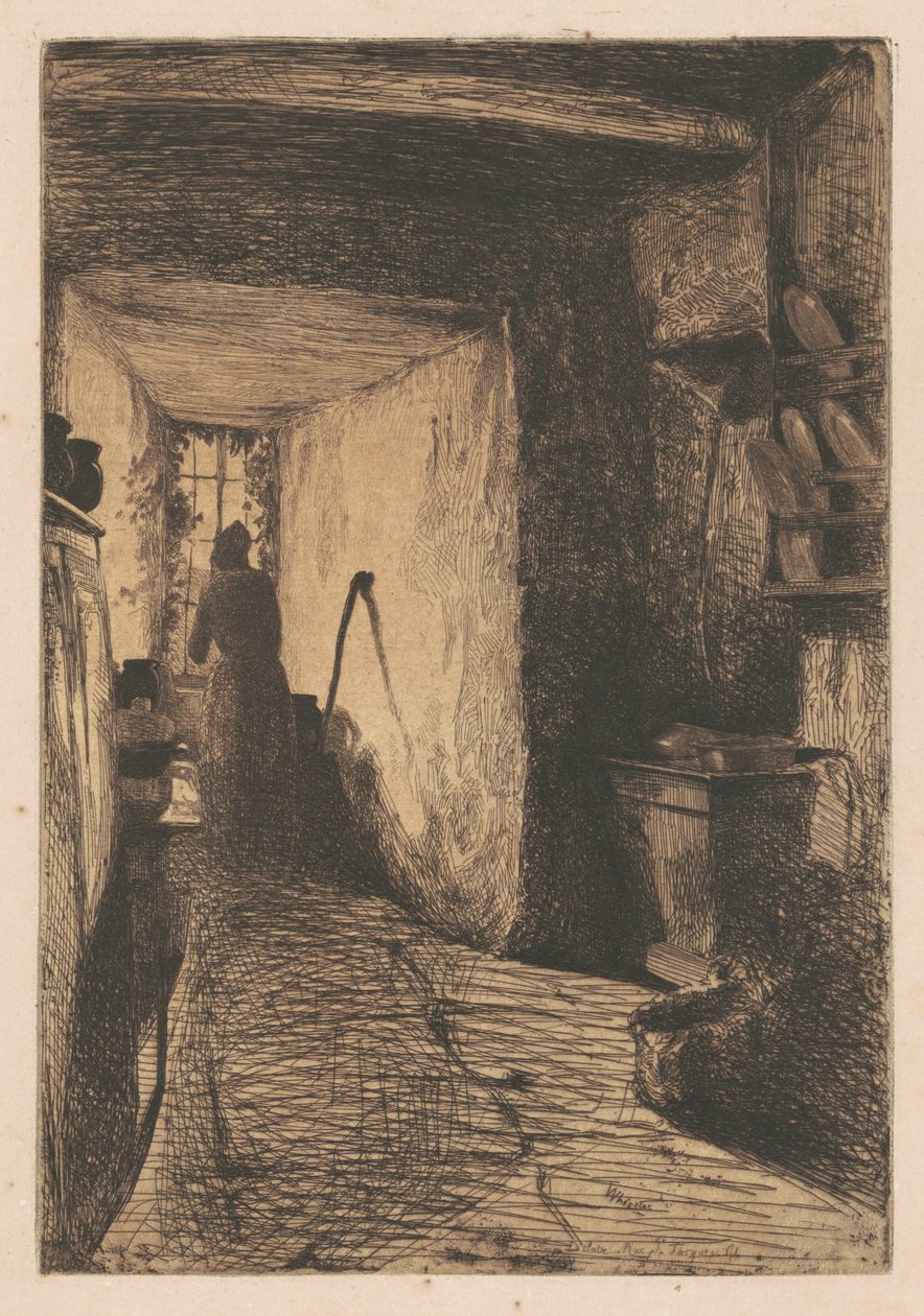 A konyha, 1858. alkotó: James Abbott McNeill Whistler