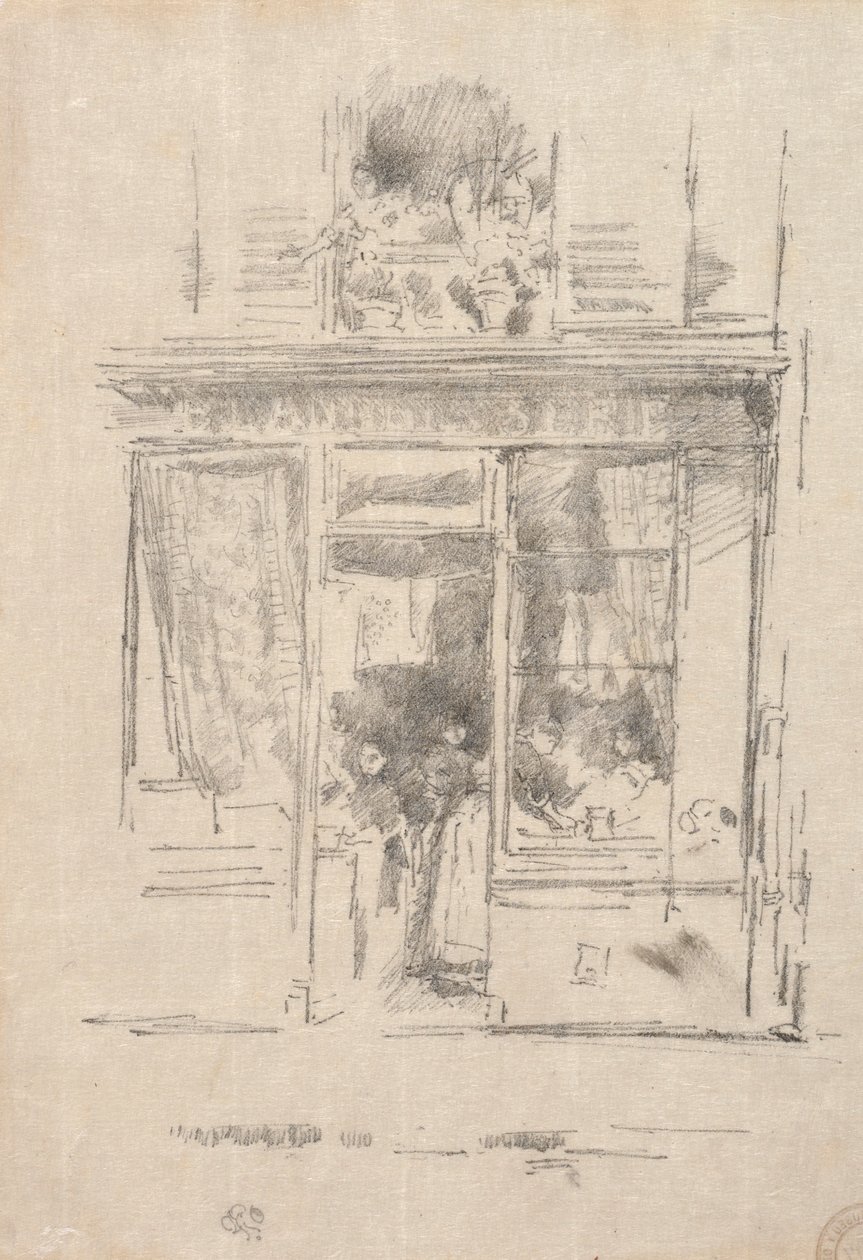 A Mosónő – La Lundress a Place Dauphine-ban, 1894. alkotó: James Abbott McNeill Whistler