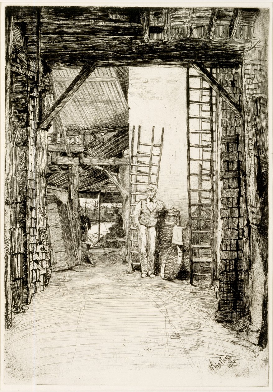 The Lime Burner, 1859 (rézkarc és szárazhús) alkotó: James Abbott McNeill Whistler