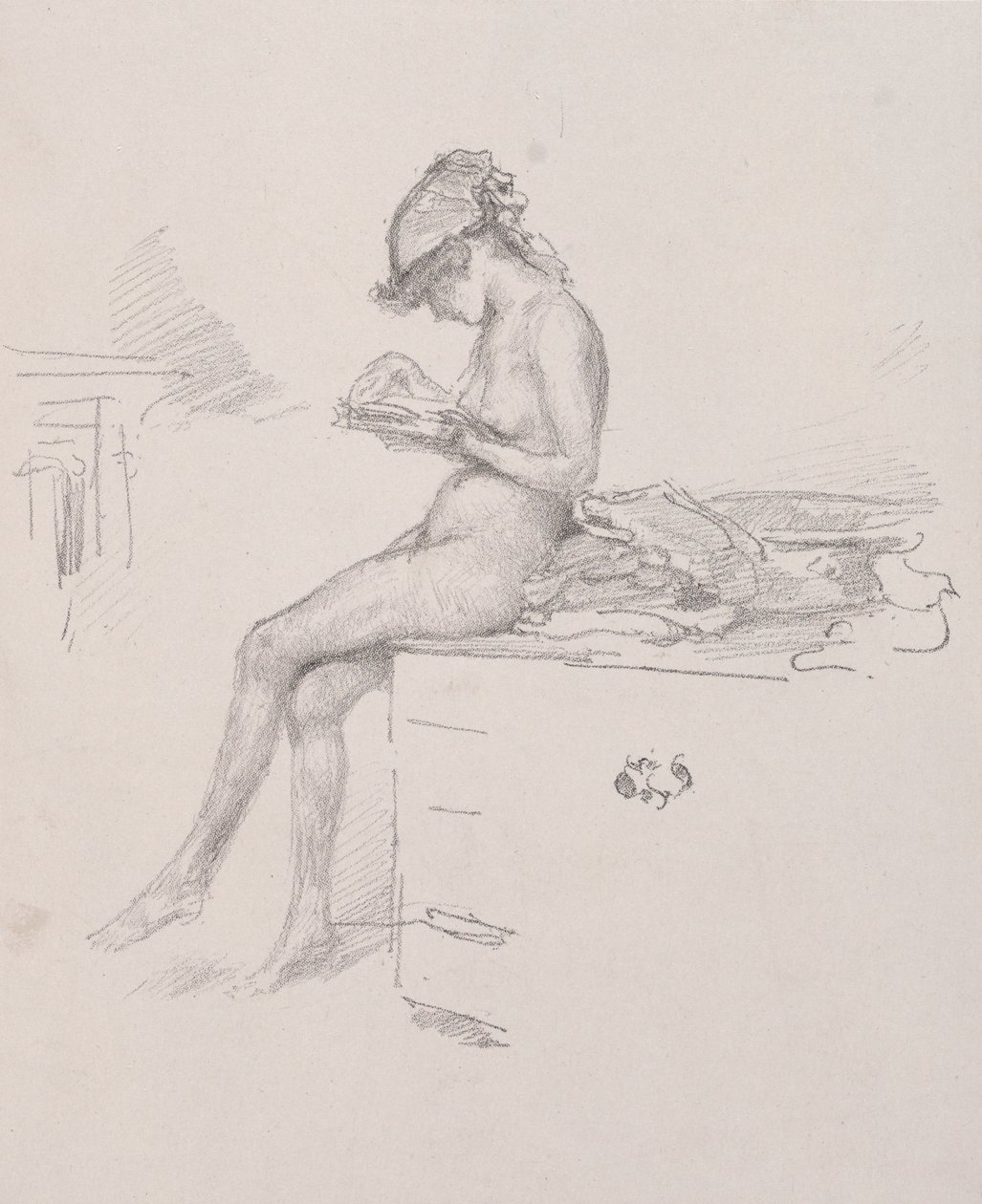 A kis aktmodell felolvasása, 1890. alkotó: James Abbott McNeill Whistler