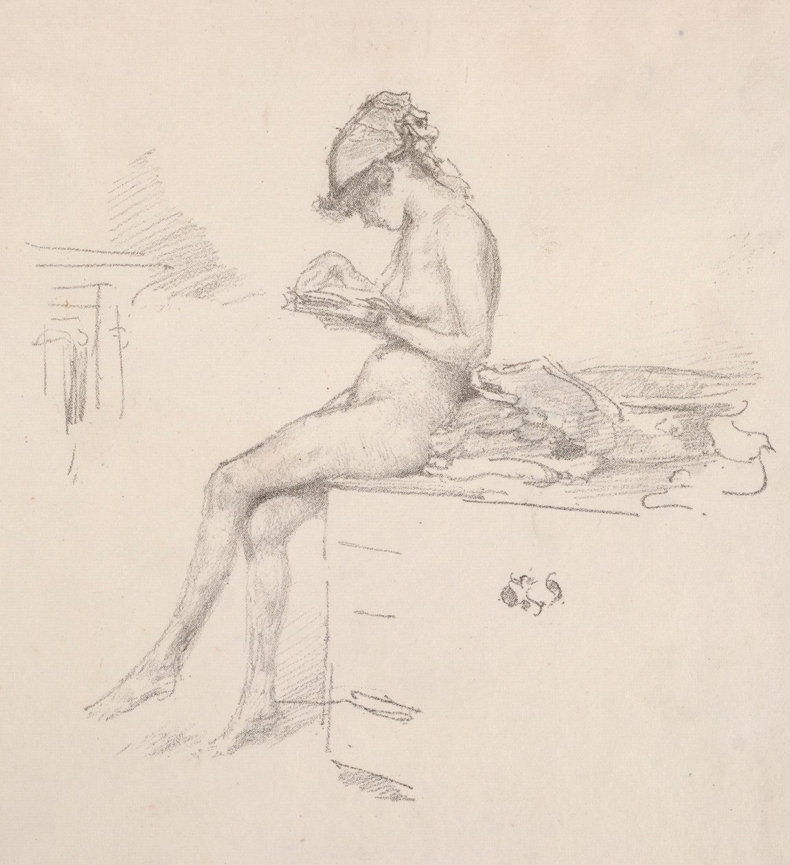 A kis aktmodell felolvasása, 1890. alkotó: James Abbott McNeill Whistler
