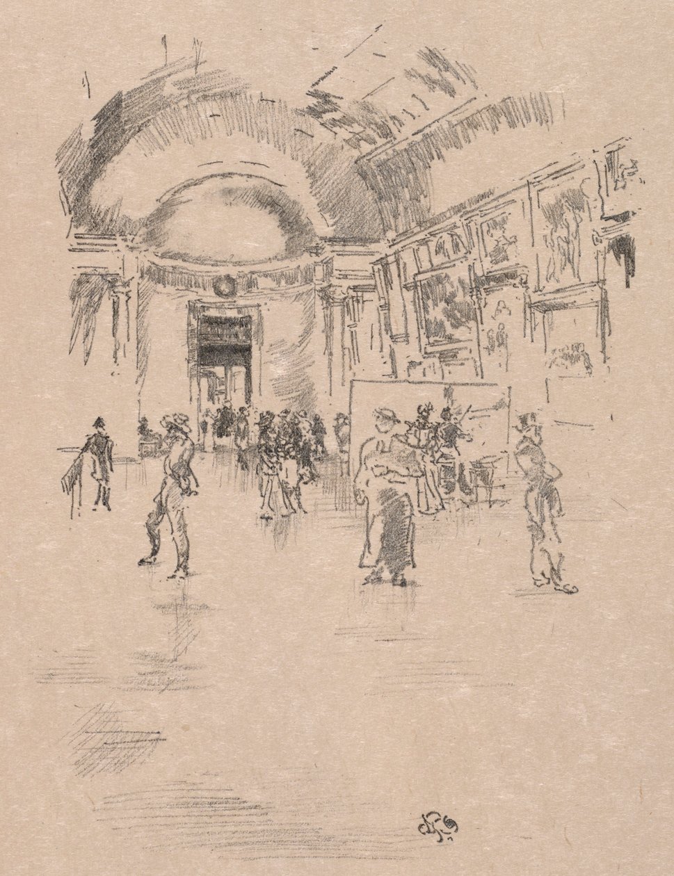 The Long Gallery, Louvre, 1894. alkotó: James Abbott McNeill Whistler