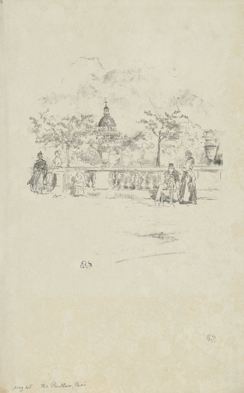 A Pantheon a Luxembourg-kert teraszáról alkotó: James Abbott McNeill Whistler