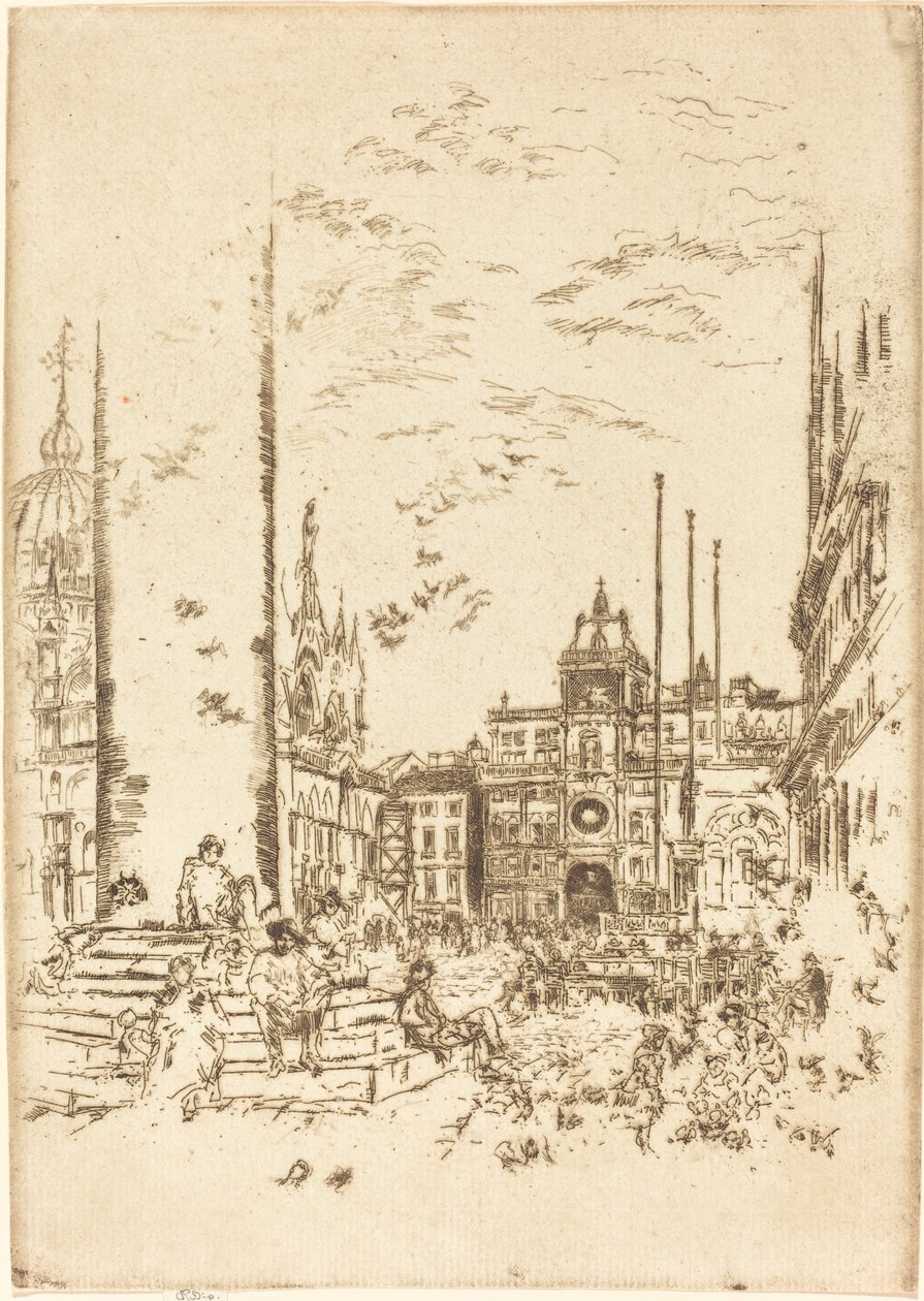 A Piazzetta, 1880. alkotó: James Abbott McNeill Whistler