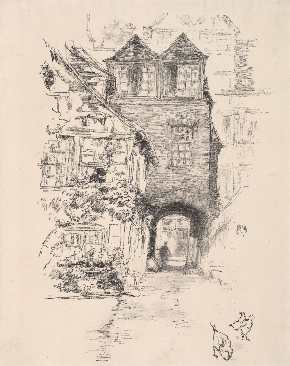 A papok háza, Rouen, 1894. alkotó: James Abbott McNeill Whistler