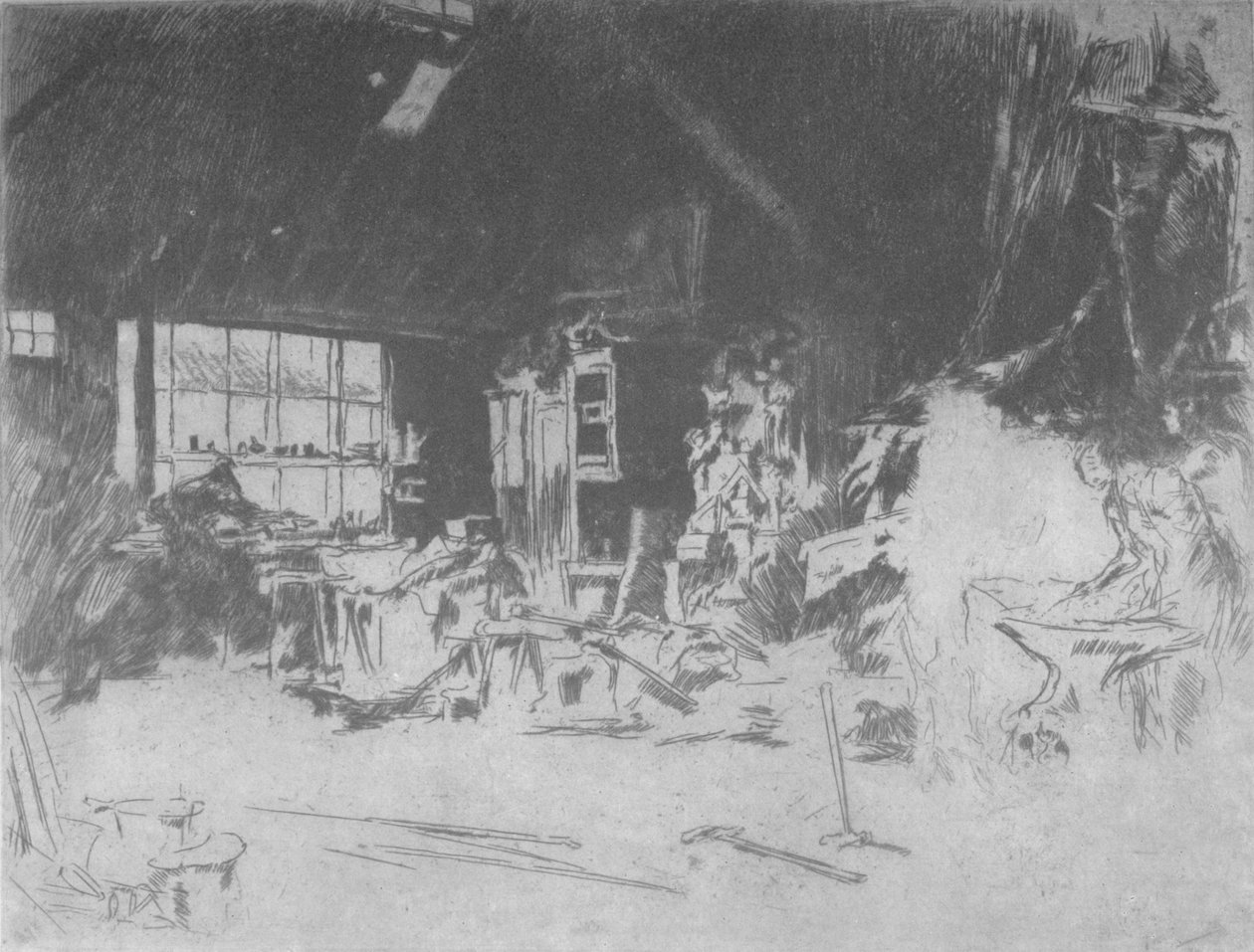 A kovácsműhely, 1880, 1904 alkotó: James Abbott McNeill Whistler