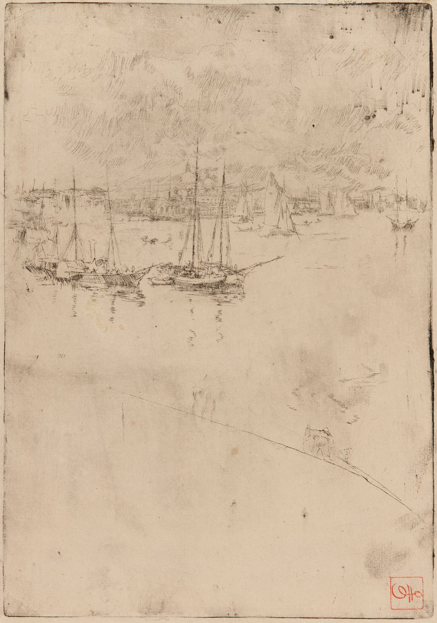 A gőzhajó, Velence, 1879-1880. alkotó: James Abbott McNeill Whistler