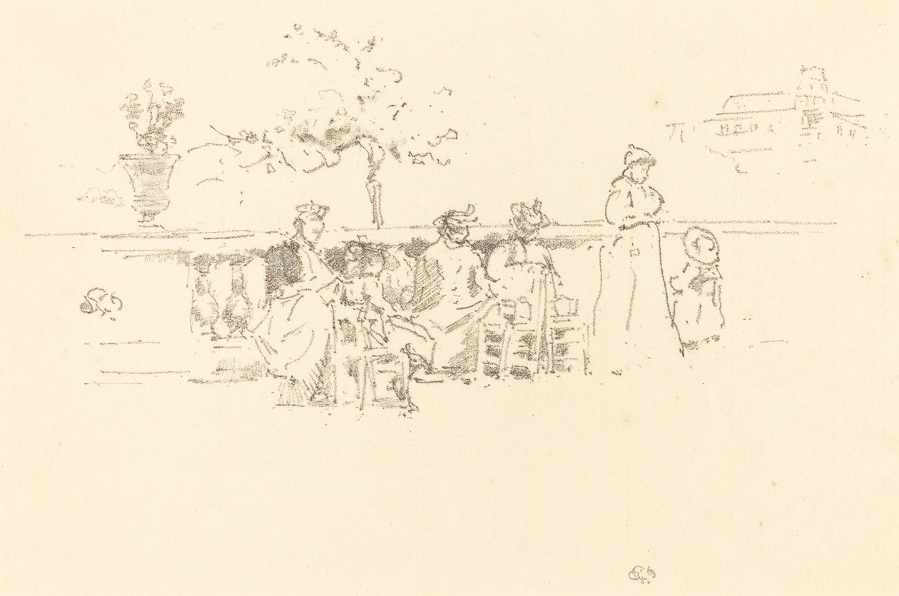 The Terrace, Luxemburg, 1894. alkotó: James Abbott McNeill Whistler