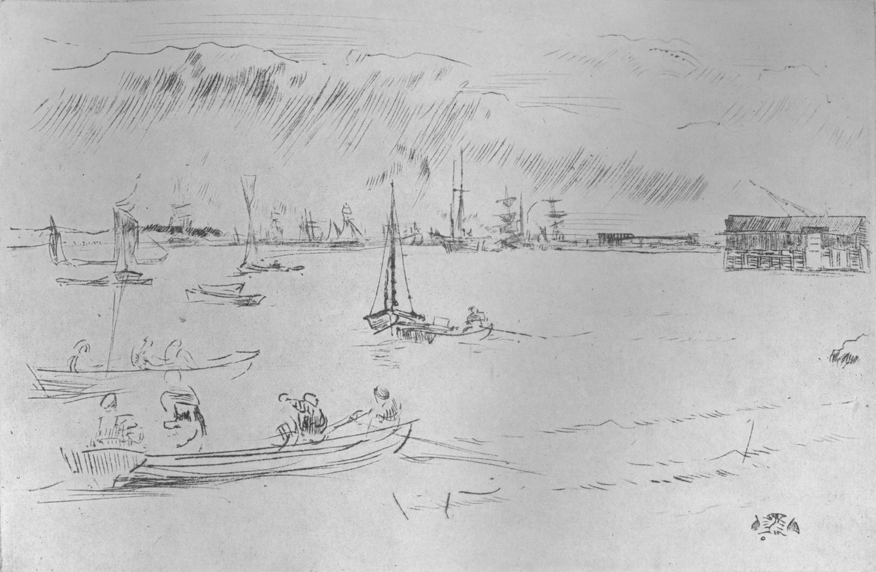 A Temze Erith felé, 1877, 1904 alkotó: James Abbott McNeill Whistler