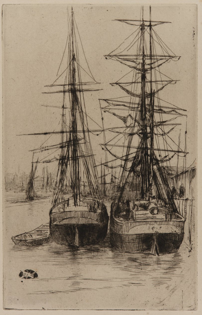 A két hajó, 1875. alkotó: James Abbott McNeill Whistler