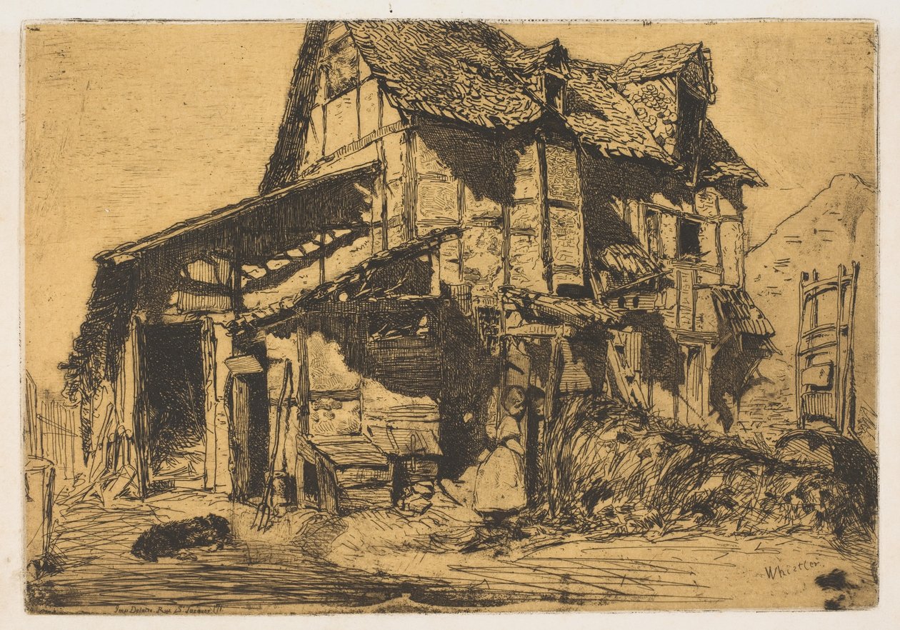 A nem biztonságos bérház A régi farm, 1858. alkotó: James Abbott McNeill Whistler