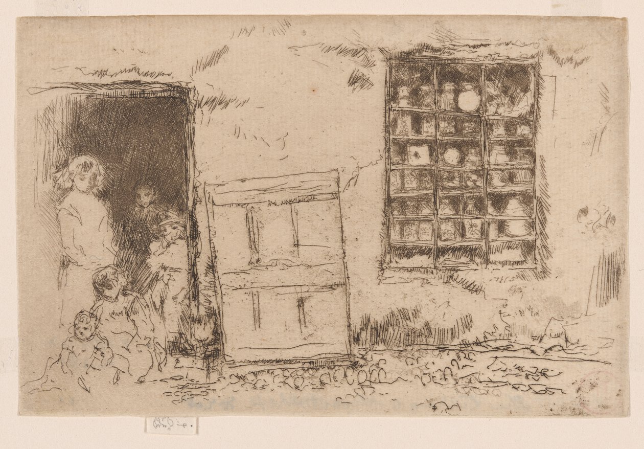 The Village Sweet Shop, 1884-86 körül (metszet; tus, papír) alkotó: James Abbott McNeill Whistler