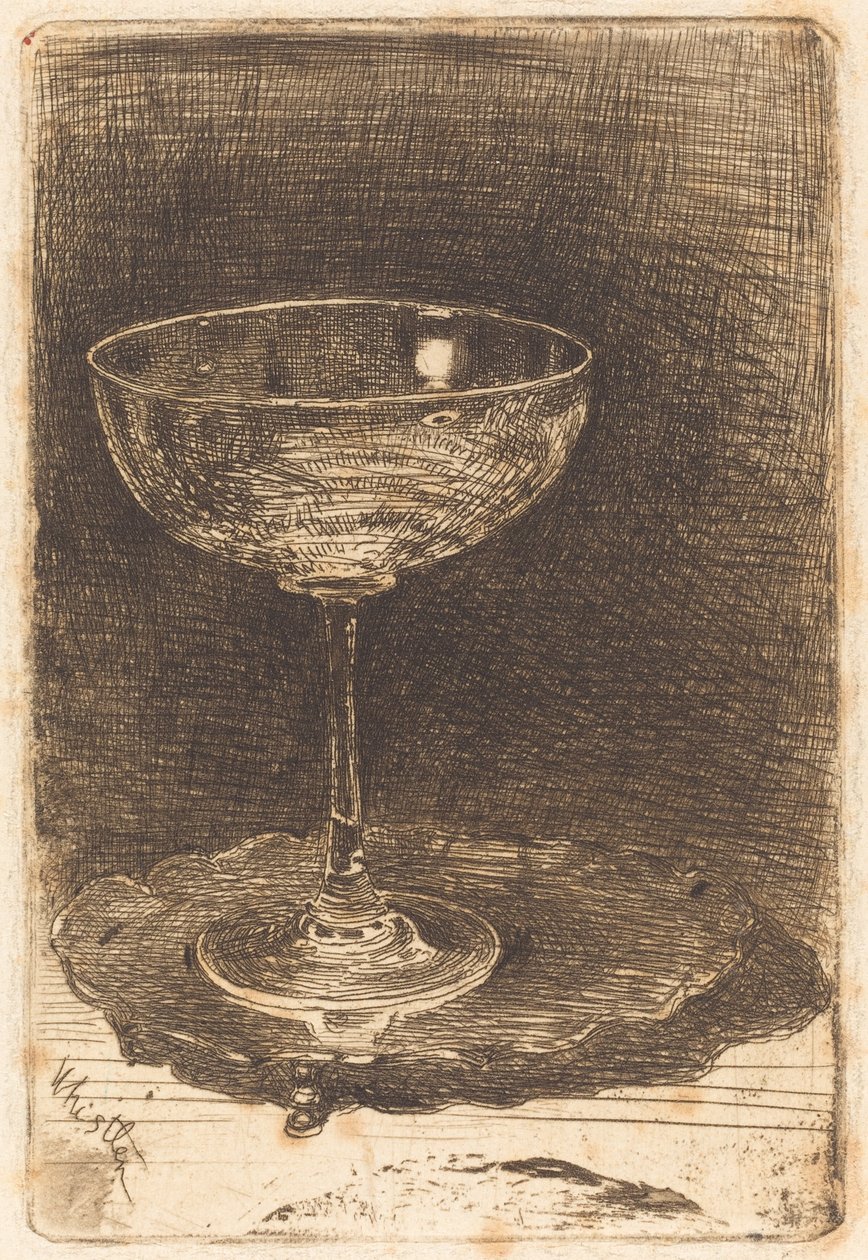 A borospohár, 1858. alkotó: James Abbott McNeill Whistler