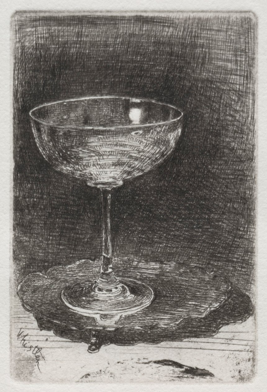 A borospohár, 1858. alkotó: James Abbott McNeill Whistler