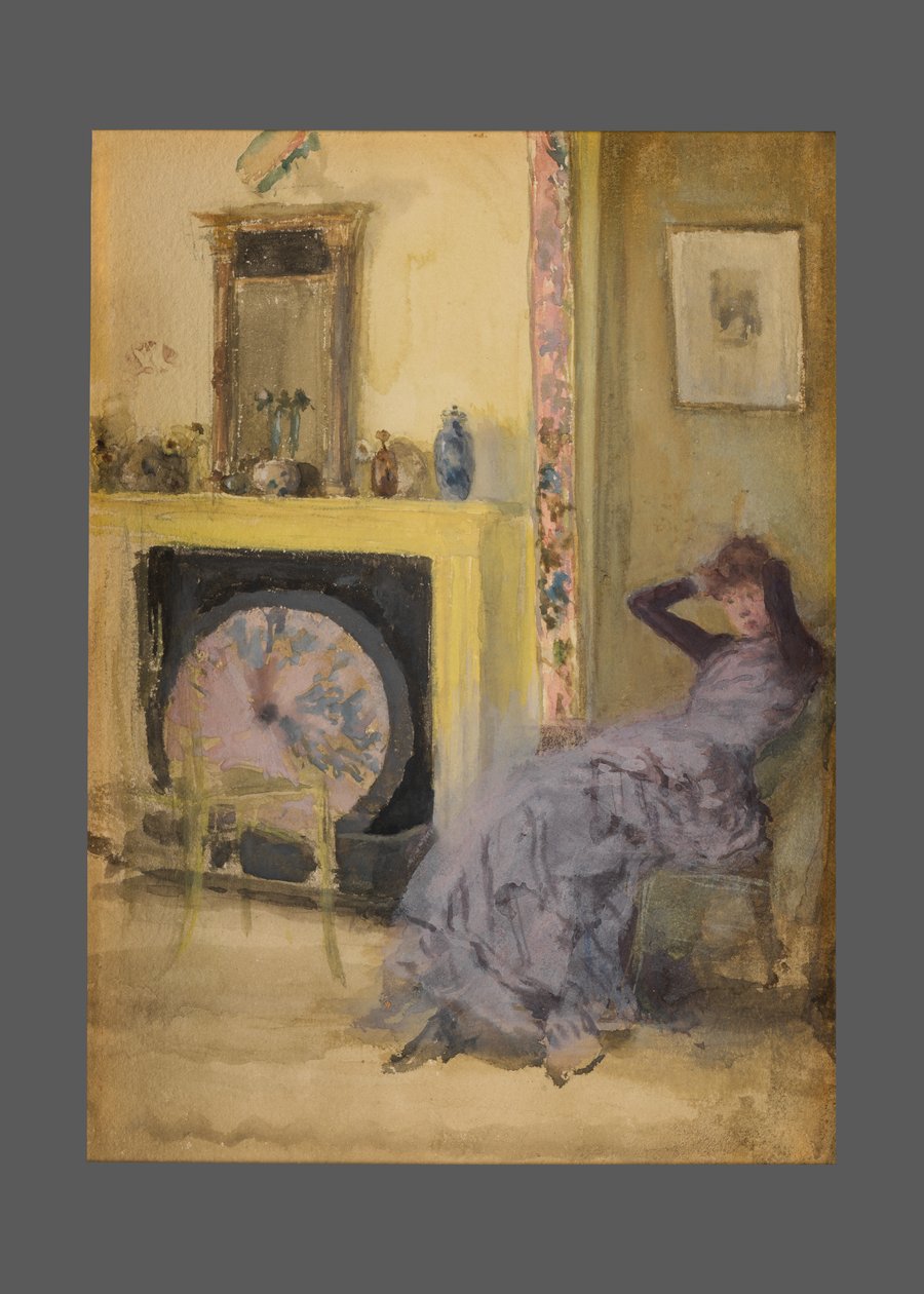 A sárga szoba, 1883-84 körül (akvarell és gouache kartonon alkotó: James Abbott McNeill Whistler