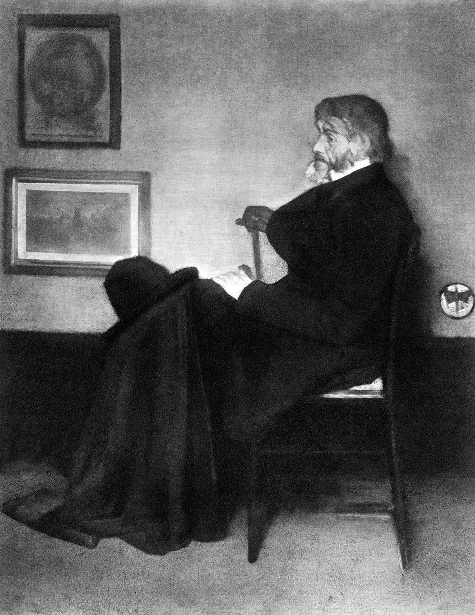 Thomas Carlyle skót esszéíró, szatirikus és történész, 1873. alkotó: James Abbott McNeill Whistler