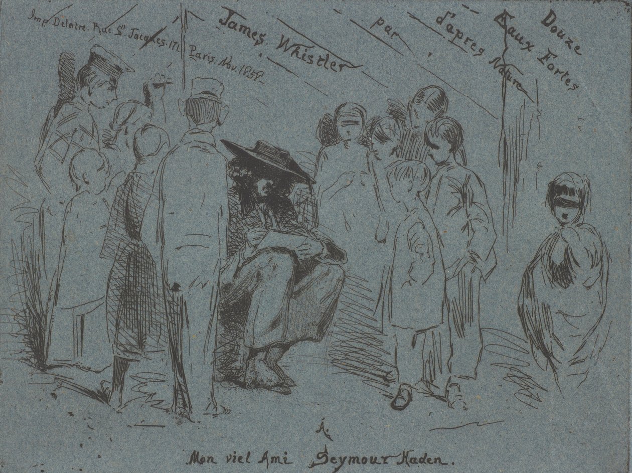 A francia készlet címlapja, 1858. alkotó: James Abbott McNeill Whistler