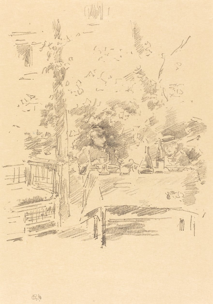 Tete-a-tete a kertben, 1894. alkotó: James Abbott McNeill Whistler