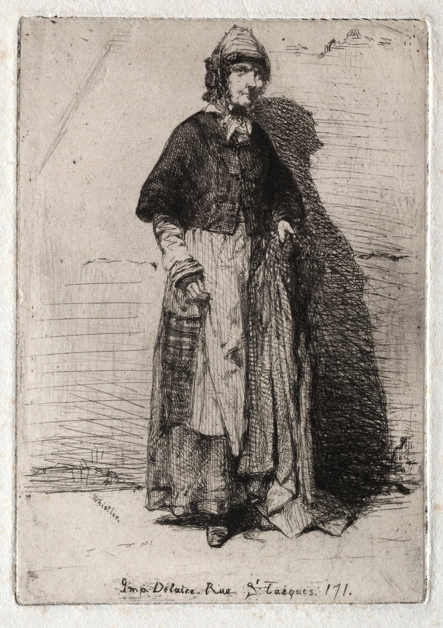 Tizenkét rézkarc a természetből: La Mère Gérard, 1858. alkotó: James Abbott McNeill Whistler
