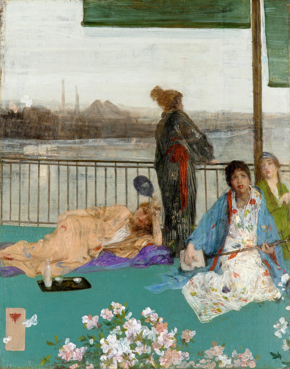 Változatok hússzínben és zöldben: The Balcony, c. 1870 alkotó: James Abbott McNeill Whistler