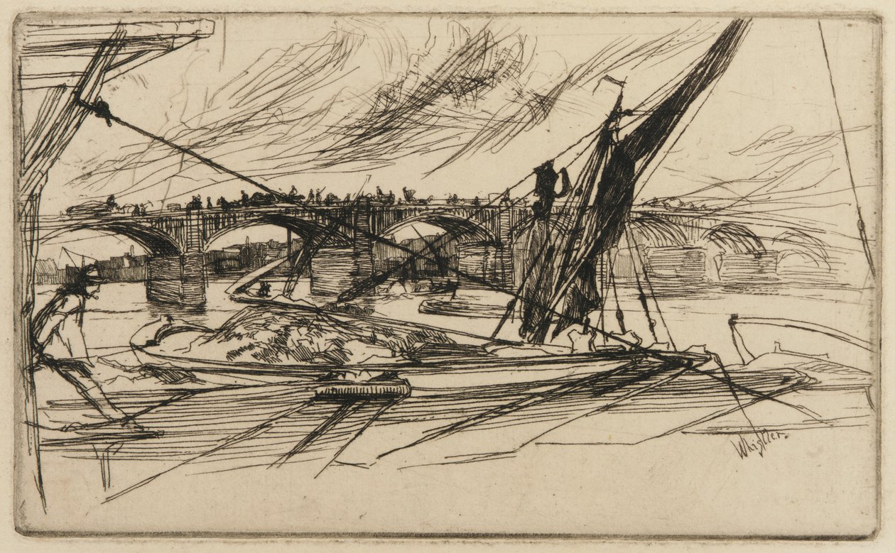 Vauxhall híd, 1861. alkotó: James Abbott McNeill Whistler