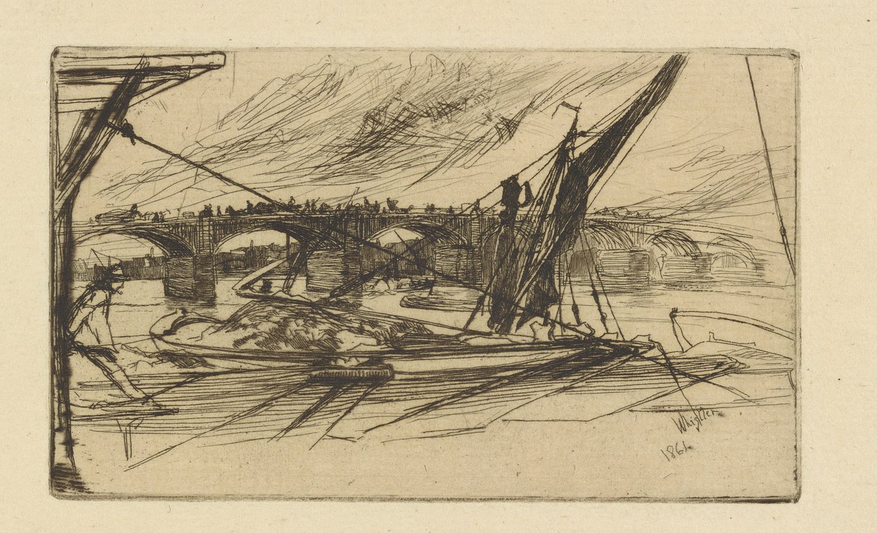 Vauxhall híd, 1861. alkotó: James Abbott McNeill Whistler