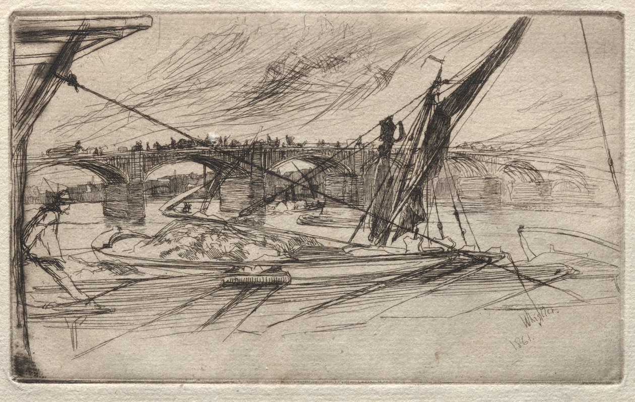 Vauxhall híd, 1861. alkotó: James Abbott McNeill Whistler