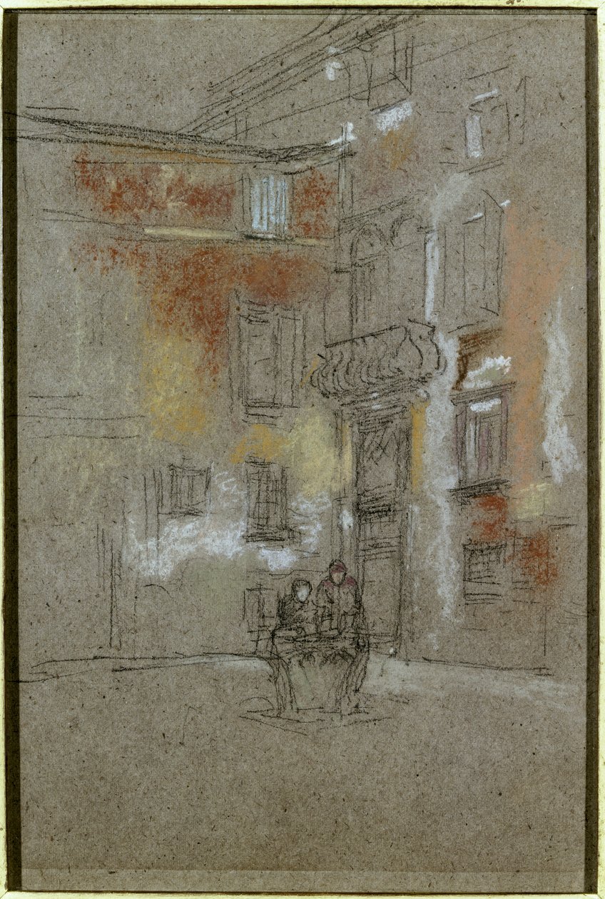 Velencei udvar: Corte Bollani, 1880 (kréta és pasztell barna papíron) alkotó: James Abbott McNeill Whistler