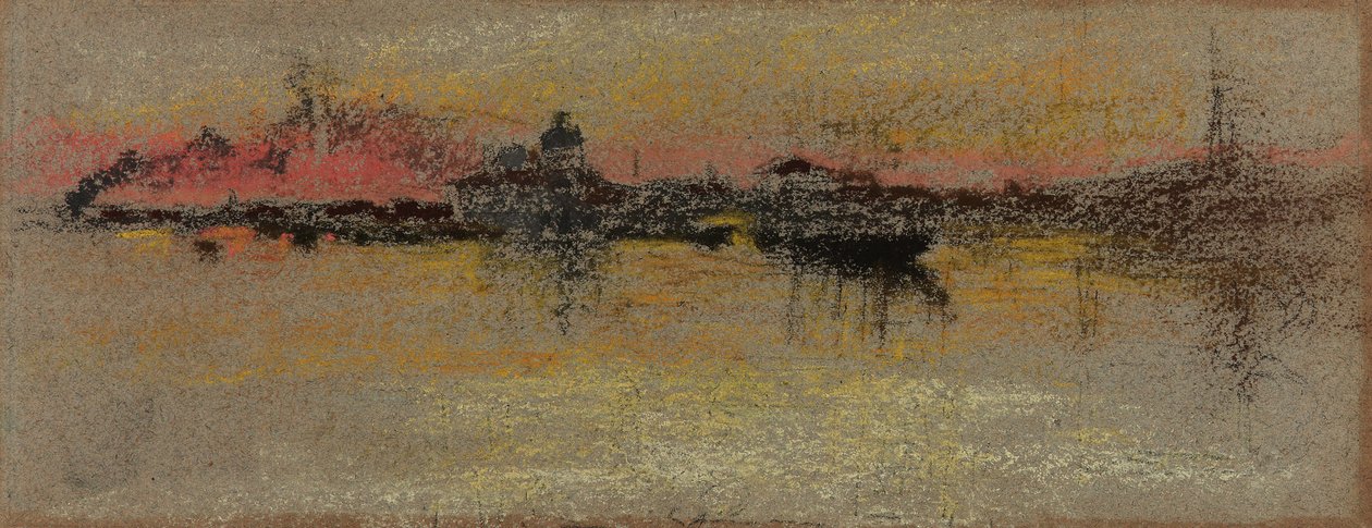 Velence: Napkelte a Rialton, 1880. alkotó: James Abbott McNeill Whistler