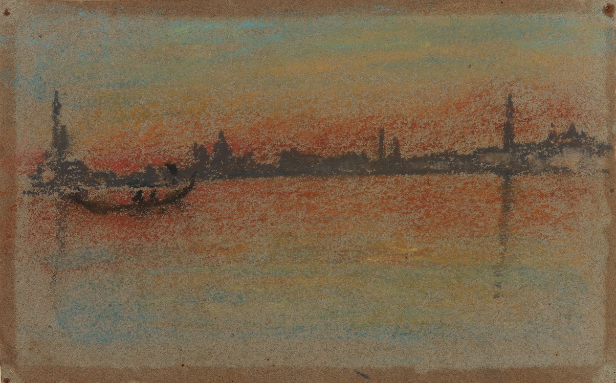 Velence: Naplemente a kikötőben, 1880. alkotó: James Abbott McNeill Whistler