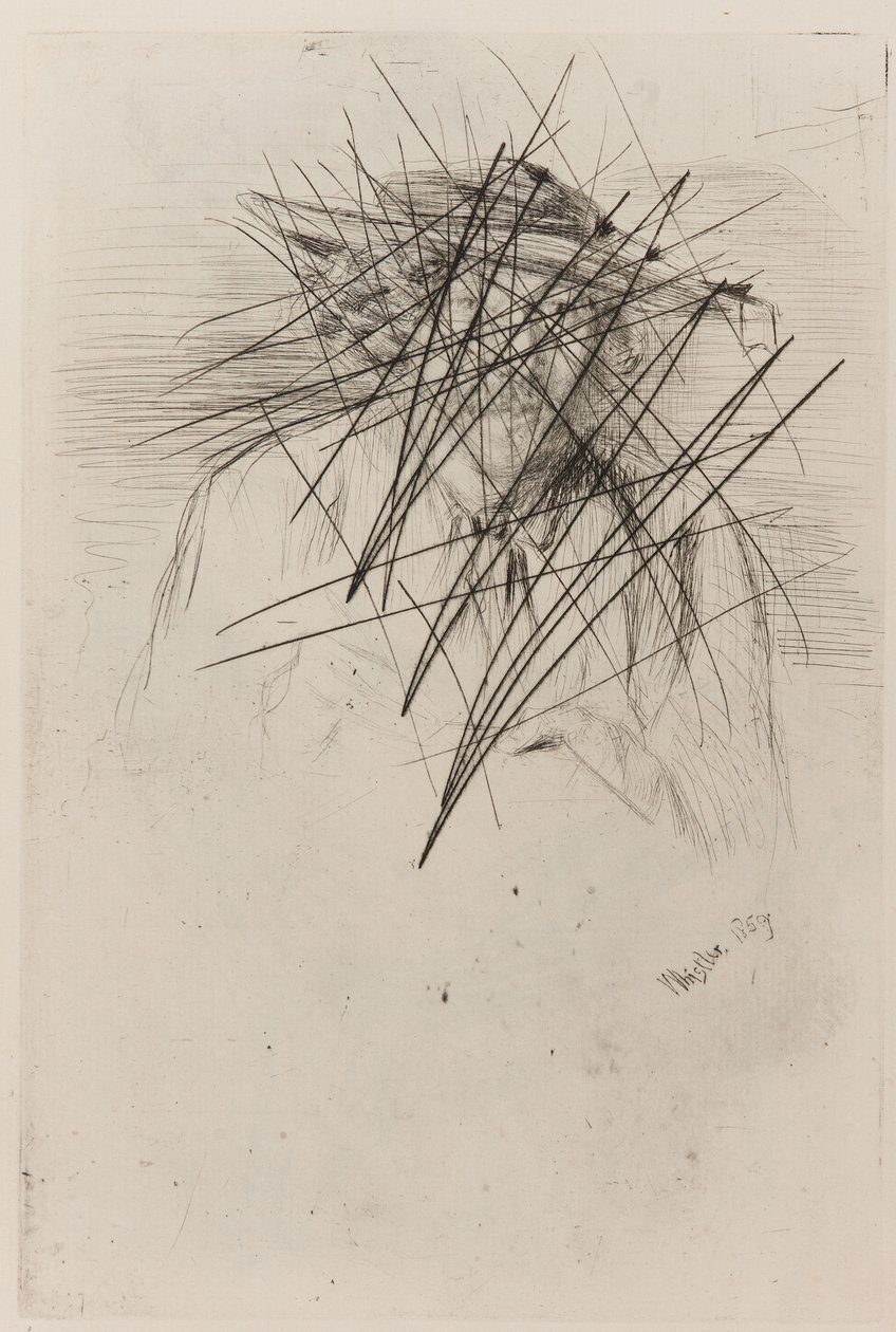 Whistler kalappal, 1859. alkotó: James Abbott McNeill Whistler