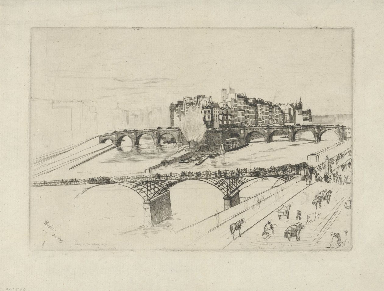 Városi sziget Isle of the City, Párizs alkotó: James Abbott McNeill Whistler