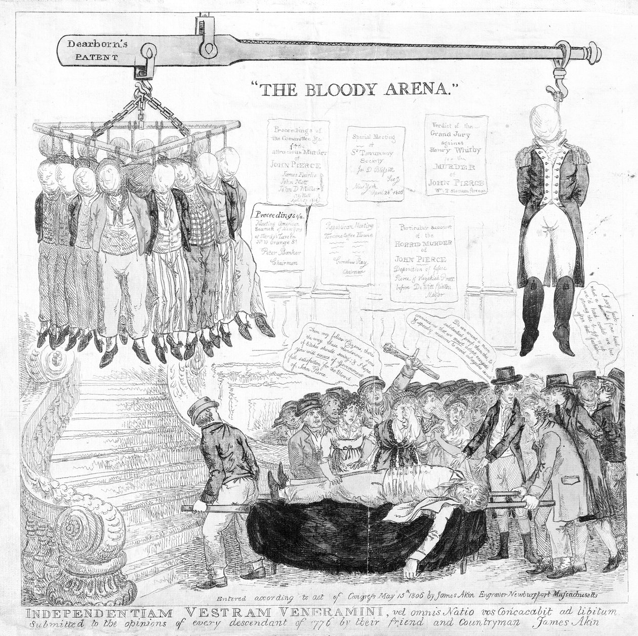 „The Bloody Arena”, nyomtatva Newburyportban, 1806. május 13-án alkotó: James Akin