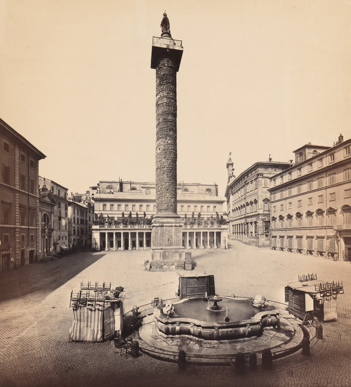 Piazza Colonna, Marcus Aurelius oszlopa és a Chigi-palota alkotó: James Anderson