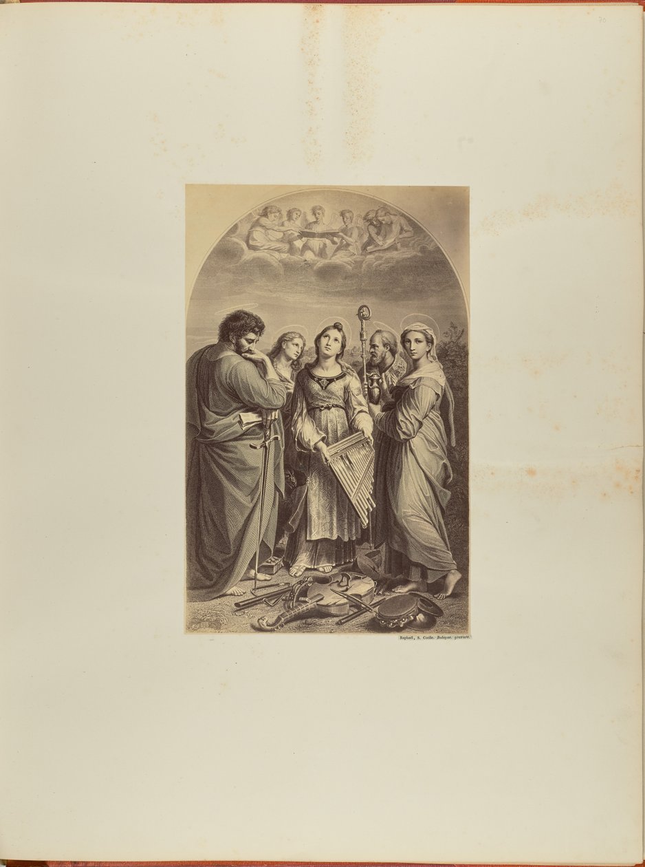 Raffaello, Szent Cecília. Bologna. metszet alkotó: James Anderson