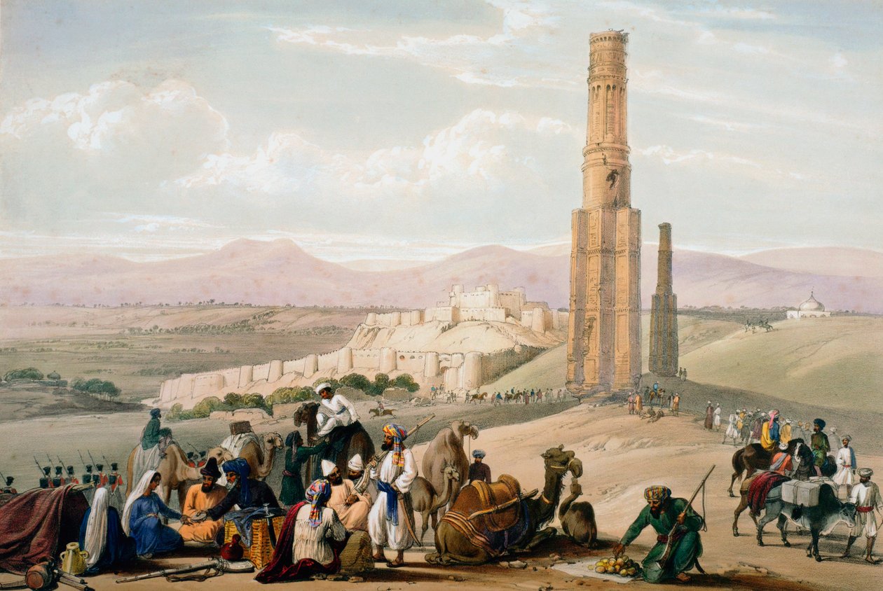 Ghanzi erődje és fellegvára, első angol-afgán háború, 1838-1842 c1850. alkotó: James Atkinson